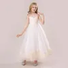 Mädchenkleider Lange Blumenmädchen Kleid Brautjungfer Für Kinder Hochzeit Emboridery Prinzessin Erstkommunion Kleider