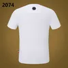 PP Fashion Men's Designer slim fit T-shirt Summer rhinestone Short Sleeve Round Neck shirt tee Skulls Print Tops Streetwear collar Polos M-xxxL P2074