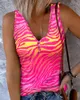 Damesblouses Ninimour Women Zebra Stripe print knop voor tank 2023 Zomer Casual Daily Wear Cool Vest Tops T-shirts