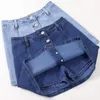 Skirts Summer Women Denim Shorts Skirt Fashion Slim High Waist Trousers Woman Vintage Single-breasted A-line Mini Jean 230413