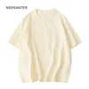 T-shirt da donna MOINWATER T-shirt a tinta unita cachi da donna T-shirt a maniche corte da donna in cotone 100% T-shirt per l'estate MT21025 230413