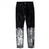 Jeans da uomo Foro Jeans strappati moda Uomo High Street Colori misti Jeans slim elasticizzati Personalità Pantaloni vintage in denim nero hip-hop S-3XL 231113