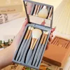 Makeup Brushes Travel Brush Set With Mirror Soft Hair Loose Powder Eye Shadow Make Up Tools Cosmetic Accessories 2023