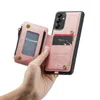 Caseme skórzane skrzynki z portfelem opakowym dla Samsung S23 Ultra Plus A14 4G 5G A34 A54 A33 A53 A73 Uwaga 20 Zapip Cash Pocket ID Karta ID Slot Magnetyczne okładka