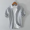 Männer Casual Shirts Sommer Baumwolle Einfarbig Für Hawaii Luxus Kurzarm Revers Tops Straße Dünne Lose Kleidung