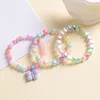 Ensemble de bracelets colorés en perles à la main en acrylique, brin 2023, pendentif fleur de dessin animé d'amour, bijoux pour enfants