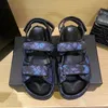 Sommer-Vati-Sandalen Designer-Sandalen Damen Klettverschluss-Sandale Leder Slider Slide Casual Slides Plateauschuh Gummi wasserfest schwarz weiß Sandale Flip-Flops