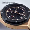 AP Swiss Luxury Watch Epic Royal Oak Offshore Series 26401ro Rose Gold Ceramic Mens Fashion Leisure Sports Back Transparent Chronometer Mechanical Wristwatch 8N00