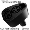 Acessórios para veículos elétricos Adaptador de carregador de carregamento rápido CCS 1 para Tesla modelo 3 / S / X / Y até 250KW DC Carregador Conversor Combo Acessórios para veículos Q231113