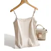 Camisoles Tanks Lace Top Damen Neckholder V-Ausschnitt Basic Black Cami Ärmellos Satin Seide Tanktops Damen Sommer Camisole Beige Sexy Strap Tops 230413