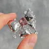 Stud Oorbellen PONYKISS INS Trendy 925 Sterling Zilver Opblaasbare Strik Vlinder Roze Zirkoon Voor Vrouwen Mooie Fijne Sieraden