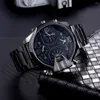 Armbandsur Top Brand Multiple Time Zone Watches Män Golden Quartz Business Wristwatch Sport Creative Clock Mans Gift Relogio Masculino