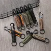 Chave de chaveiro de chave de chave para fora do filhote de chaves de chaves de pingente de anel de paracord corda de corda de cordão de acampamento kit de sobrevivência do kit de emergência.