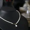 Pendants Natural Freshwater Pearl White Rice Grain Shape 5-6MM Fashion Versatile Necklace