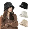 ベレーター冬Hファジーバケットハット女性のためのシアリング漁師の帽子