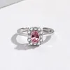 Pierścienie klastra palec mody z cyrkonem kamieniem szlachetnym 925 Ozdoby srebrnej biżuterii dla kobiet obietnica weselna