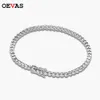 Kedja Oevas 100% 925 Sterling Silver 2mm Tennisarmband för kvinnor Diamond Gemstone Armband Sparkling Bröllop Fina smycken 230412