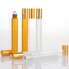 10 ml rol op rolflessen voor essentiële oliën Roll-on hervulbare parfumfles deodorantcontainers met gouden deksel F20172257