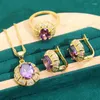 Collana di orecchini con zirconi color oro per le donne Matrimonio Dubai Lussuoso braccialetto Anello Accessori da sposa