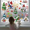 벽 스티커 80pcs 크리스마스 Gnomes 창문 자르기 데칼 9 시트 눈송이 눈사람 크리스마스 산타 클로스 홈 오피스 교실 231110