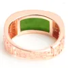 Cluster Rings High-end 925 Silver-encrusted Jade Ring Men's Fashion Classic