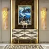 Duvar lambası İskandinav Kristal Lüks LED Light Gold Modern TV Arka Plan Yatak Odası Oturma Odası Başucu Restoran Sconces