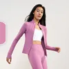 Nuls Autunno e Inverno Nuovo Ispessito Sottile Pile Antivento Stand Collo Yoga Cappotto Cerniera da Donna Antiscivolo Slim Sport Fitness vestito