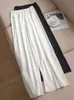 Damesbroek capris hoogwaardige brede poten damesbroek hoge taille vol lenth lenth los witte zwarte broek casual lange ijs zijden broek vrouwen broek 230413