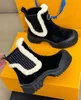 Zimowa luksusowa marka narciarnia rubinowe botki kostki zamsz skórzane puszyste puszyste wykończenie lady booties impreza sukienka ślubna komfort dama botki bojowe EU35-41