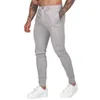 Pantalon pour hommes Automne Casual Bouton formel Stretch Skinny Slim Fit Joggers Sport Pantalon d'entraînement Leggings Crayon