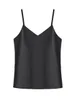 Camisoles Tanks Toppies Green Satin Woman ärmlös toppar Summer Imitation Silk Elegant Vest Solid Color Tube 230413