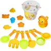 Песчаная игра на воде Fun Summer Beach Toys for Kids Bucket Set с милым набором для животных модели на открытом воздухе Garden Gless Kids Gifts 230412