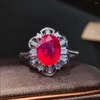 Cluster Rings Natural 3ct Ruby Ring 925 Sterling Silver Simple And Exquisite Style Recommended By The Owner Authentic Color