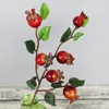 Decorative Flowers Artificial Pomegranate Berries Christmas Berry Flower Stems Fake Picks Holly Decor Faux Rosehip Fruit Red Branches