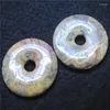 Charms 2st Fashion Women's Pendants Nature Crazy Agate Stone Donuts Form 50mm DIY smyckesfynd snabbare grossist