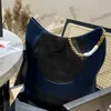 23S Ladies Designer Denim Tote Hobo Bags Jumb Gold Metal Hardware Chain Shoulder Borse per lo shopping di grande capacità con custodia Luxury Trend Bagagli per donna 30X40CM