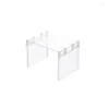 Support de séparation Transparent de rangement de cuisine, Double couche empilable Transparent pour la maison, réfrigérateur, armoire, organisateurs d'aliments