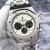 AP Swiss Luxury Saat Epic Royal Oak Serisi 26331ST Gümüş Beyaz Panda Plaka Çelik Bant Erkekler Saat Otomatik Makine 41mm 26331 Tam Set DK3Y