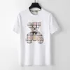 Designer heren T-shirts zwart-wit beige plaid merk mode dames losse t-shirt luxe 100% katoen anti-rimpel paar straat hiphop korte mouw 3xl#99