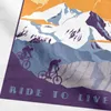 Men's T Shirts Men T-Shirt Live To Ride Retro Cycling Poster Leisure Tees Bike Bicycle Biking Crewneck Clothes Gift Idea