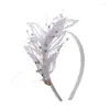 Klipsy do włosów koreańskie korony białe pióra Tiary kryształowe pasma do włosów dla kobiet ślubne akcesoria ślubne