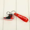 Personlig 3D Stereo Mini Sports Shoes Car Key Chain Creative Blue Ball Key Chain Bag Pendant Wholesale