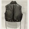 Women's Leather Natural Lambskin Sleeveless Jacket For Women Sheepskin Filled Down Coat H1018