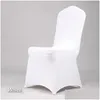 Stoelhoezen 50/100 stuks El White Chair Er Office Lycra Spandex Ers Bruiloften Feest Dineren Kerst Drop Delivery Home Garden Home Texti Ot5Gd