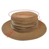 Wide Brim Hats Straw Hat For Women 2.36 Inch Fashionable Flat Top Protections Beach Vacation Summer Accessory