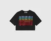 2023 Nya designer Kvinnor T-skjorta avancerad skjorta Family High Quality 2023 Spring/Summer Style Heavy Duty Rainbow Pärlor Double Shadow Round Neck Sleeve T-shirt för kvinnor