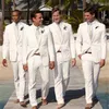 Herenpakken aangepaste witte heren voor bruiloft West slanke fit bruidegom jurk ball fashion trends nieuwste jasbroek terno masculino