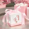 Present Wrap 20/50/100st Baby Foot Carriage Candy Box Dusch Sweet Bag Kid Birthday Wedding Party Favor Packaging With Band