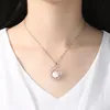 Collier pendentif perle bijoux mode européenne femmes Micro ensemble Zircon anneau rond S925 collier en argent collier chaîne pour les femmes fête de mariage cadeau de la saint-valentin SPC