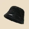 Berets Winter H Fuzzy Bucket Hat Shearling Fisherman Hats For Women